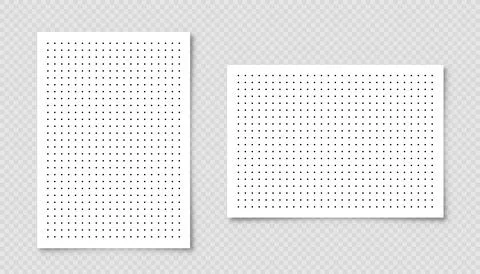 Dotted graph paper with grid. Polka dot pattern, geometric texture for Stock Illustration