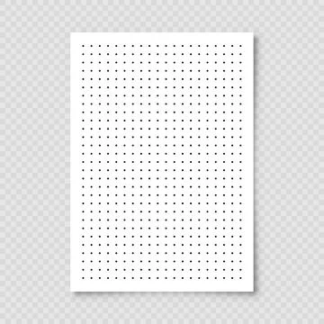 Dotted graph paper with grid. Polka dot pattern, geometric texture for Stock Illustration