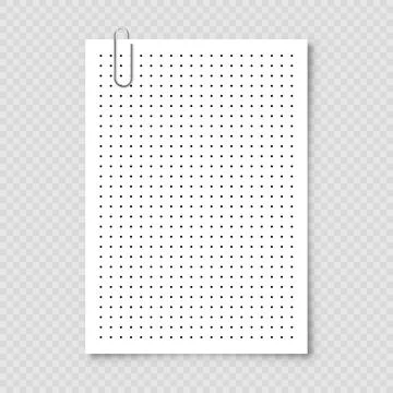 Dotted graph paper with grid. Polka dot pattern, geometric texture for Stock Illustration