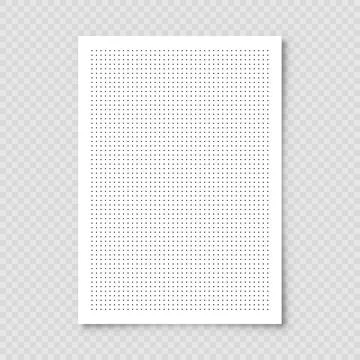 Dotted graph paper with grid. Polka dot pattern, geometric texture for Stock Illustration