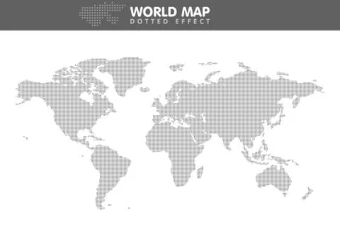 Dotted gray world map. Small dot. Vector illustration 库存插图