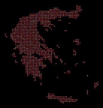 Dotted Greece Map 스톡 일러스트
