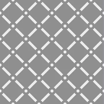 Dotted grid mesh pattern. Squares with circle nodes. (Seamless, repeatable) Stock Illustration