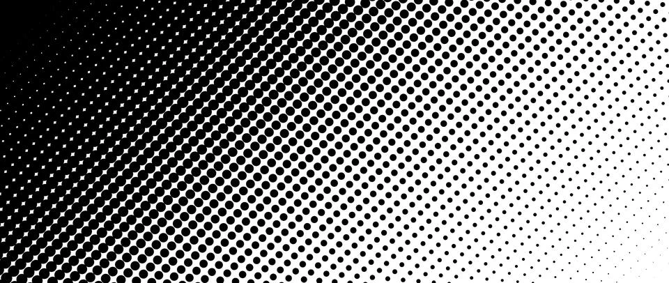 Dotted halftone diagonal texture. Fading polka dot gradient background Stock Illustration