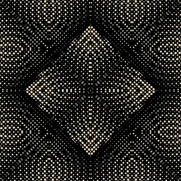Dotted halftone gold 3d vector seamless pattern. Surface textured geometric Illustrazione stock
