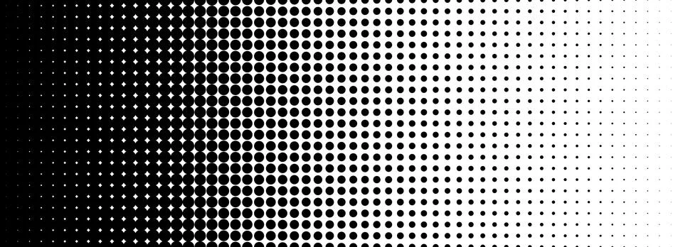 Dotted halftone gradient texture. Fading polka dot background. Repeated dots Stock Illustration