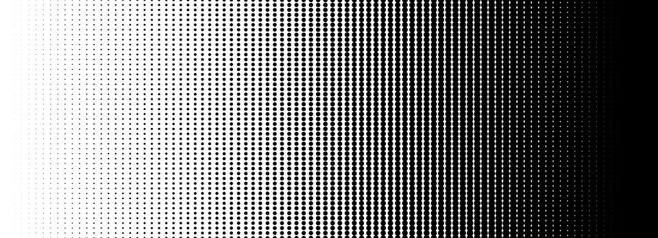 Dotted halftone gradient texture. Fading polka dot background. Repeated dots Illustrazione stock