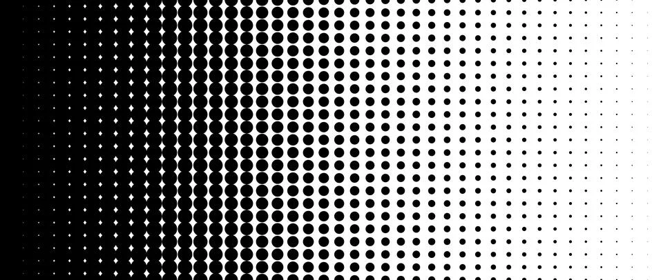 Dotted halftone gradient texture. Vanishing polka dot background. Repeating dots Stock Illustration
