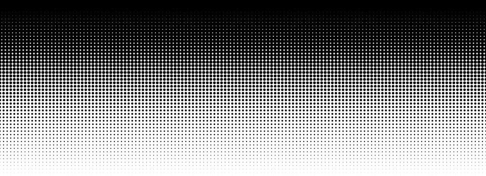 Dotted halftone gradient texture. Vanishing polka dot background. Repeating dots Stock Illustration