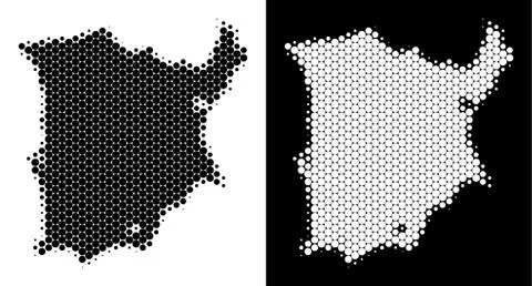 Dotted Halftone Koh Samui Map Stock Illustration