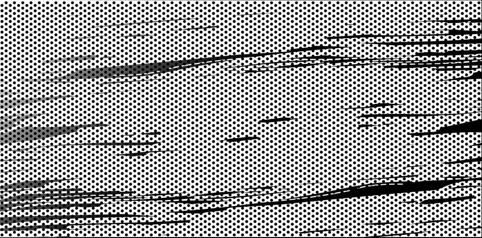 Dotted halftone pattern with dynamic black and grey streaks creating an abstr イラスト素材