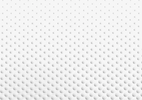 Dotted halftone pattern. White and gray texture with 3d circles. Futuristic.. Illustrazione stock