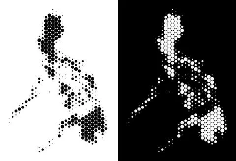 Dotted Halftone Philippines Map Stock Illustration