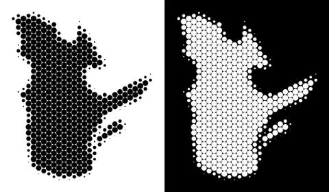 Dotted Halftone Quebec Province Map Stock Illustration