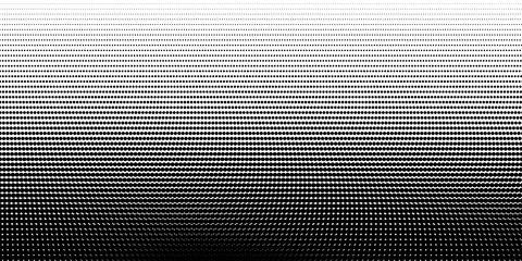 Dotted halftone striped gradient texture. Vanishing polka dot background Stock Illustration