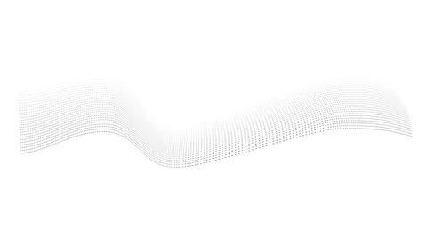 Dotted halftone waves. Flowing wavy lines pattern. Abstract liquid shapes, wave Stock Illustration