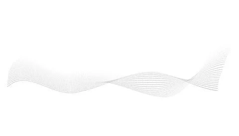 Dotted halftone waves. Flowing wavy lines pattern. Abstract liquid shapes, wave Stock Illustration