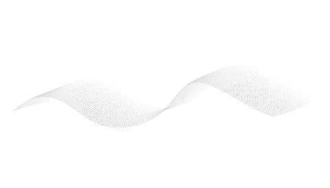 Dotted halftone waves. Flowing wavy lines pattern. Abstract liquid shapes, wave Stock Illustration