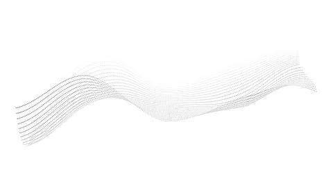 Dotted halftone waves. Flowing wavy lines pattern. Abstract liquid shapes, wave Illustrazione stock