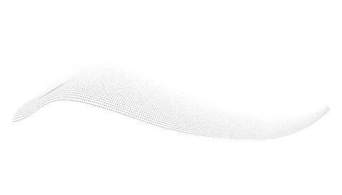 Dotted halftone waves. Flowing wavy lines pattern. Abstract liquid shapes, wave Stock Illustration