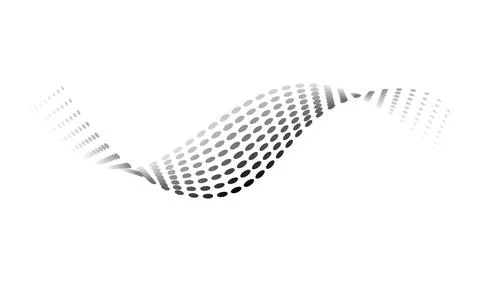 Dotted halftone waves. Flowing wavy lines pattern. Abstract liquid shapes, wave Illustrazione stock