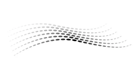 Dotted halftone waves. Flowing wavy lines pattern. Abstract liquid shapes, wave Stock Illustration