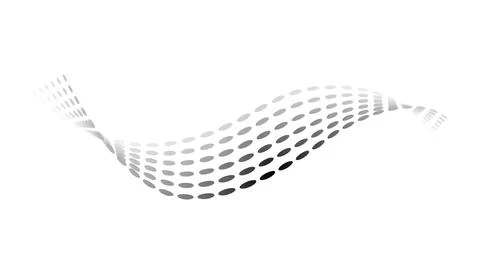 Dotted halftone waves. Flowing wavy lines pattern. Abstract liquid shapes, wave Illustrazione stock