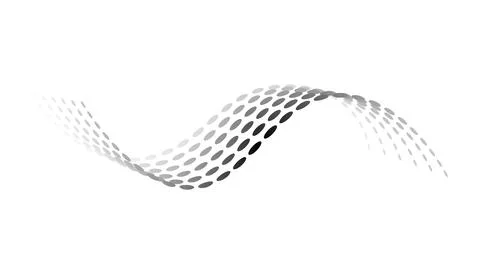 Dotted halftone waves. Flowing wavy lines pattern. Abstract liquid shapes, wave Illustrazione stock