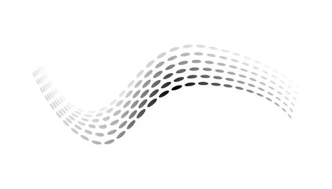 Dotted halftone waves. Flowing wavy lines pattern. Abstract liquid shapes, wave Illustrazione stock