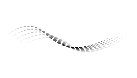Dotted halftone waves. Flowing wavy lines pattern. Abstract liquid shapes, wave Stock Illustration