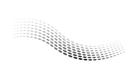 Dotted halftone waves. Flowing wavy lines pattern. Abstract liquid shapes, wave Stock Illustration