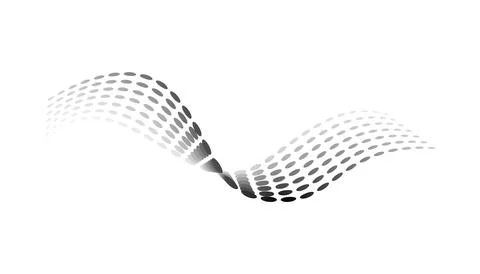 Dotted halftone waves. Flowing wavy lines pattern. Abstract liquid shapes, wave Illustrazione stock
