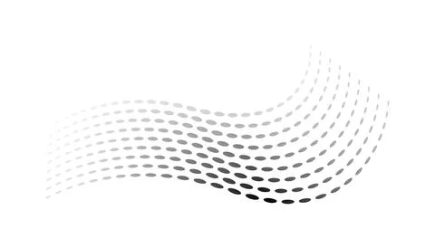 Dotted halftone waves. Flowing wavy lines pattern. Abstract liquid shapes, wave Illustrazione stock