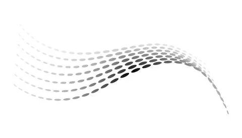 Dotted halftone waves. Flowing wavy lines pattern. Abstract liquid shapes, wave Illustrazione stock