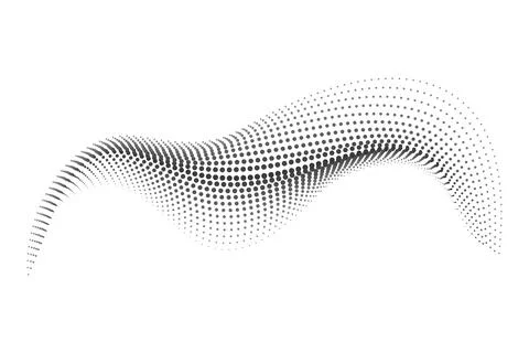 Dotted halftone waves. Flowing wavy lines pattern. Abstract liquid shapes, wave 库存插图