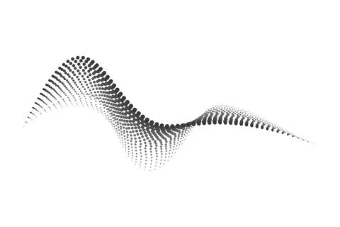 Dotted halftone waves. Flowing wavy lines pattern. Abstract liquid shapes, wave 스톡 일러스트