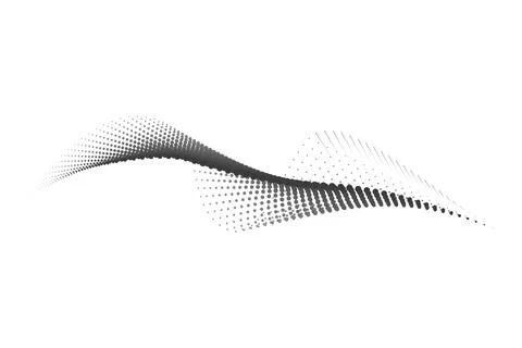 Dotted halftone waves. Flowing wavy lines pattern. Abstract liquid shapes, wave イラスト素材