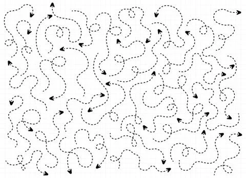 Dotted hand drawn arrow line set Stock Illustration