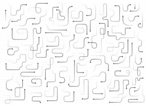 Dotted hand drawn arrow line set Illustrazione stock