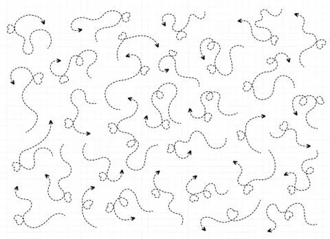 Dotted hand drawn arrow lines with heart Stock Illustration