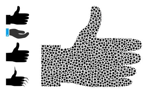 Dotted Hand Palm Composition of Circles with Other Icons 스톡 일러스트