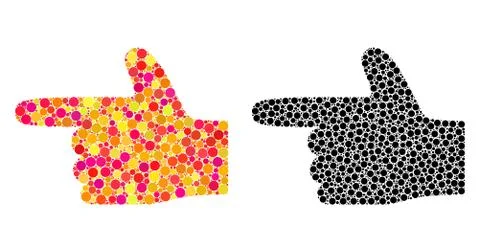 Dotted Hand Pointer Left Mosaic Icons 스톡 일러스트
