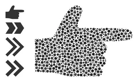 Dotted Hand Pointer Right Collage of Rounded Dots and Similar Icons イラスト素材