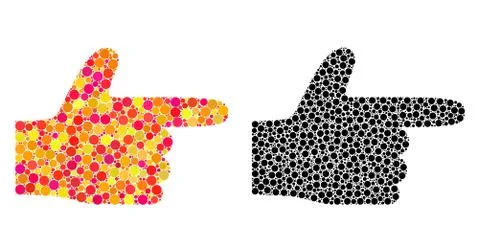 Dotted Hand Pointer Right Mosaic Icons Illustrazione stock