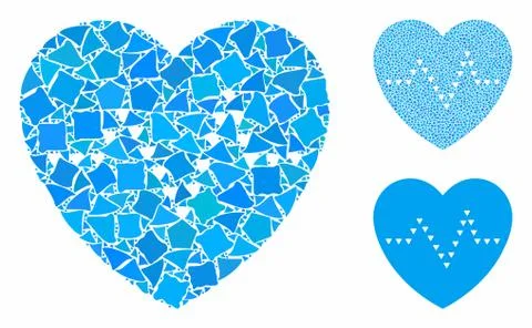 Dotted heart pulse Composition Icon of Trembly Elements Illustrazione stock