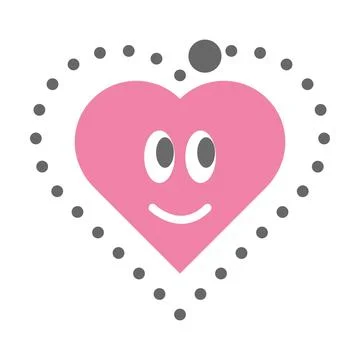 Dotted heart shape for tracing lines for preschool and kindergarten school Stock Illustration