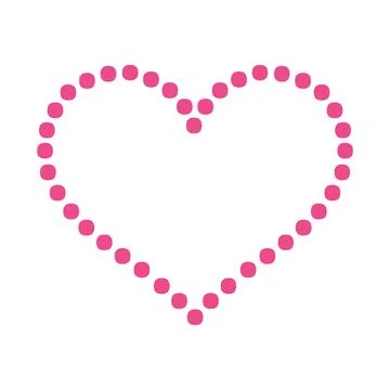 Dotted Heart Shaped Empty Frame Stock Illustration