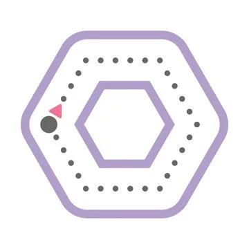 Dotted hexagon shape for tracing lines for preschool and kindergarten school Stock Illustration