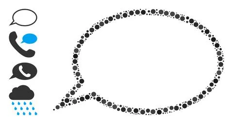 Dotted Hint Cloud Collage of Circles with Similar Icons Stock Illustration