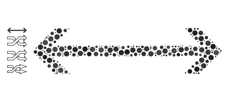 Dotted Horizontal Flip Composition of Rounded Dots with Bonus Icons Stock Illustration